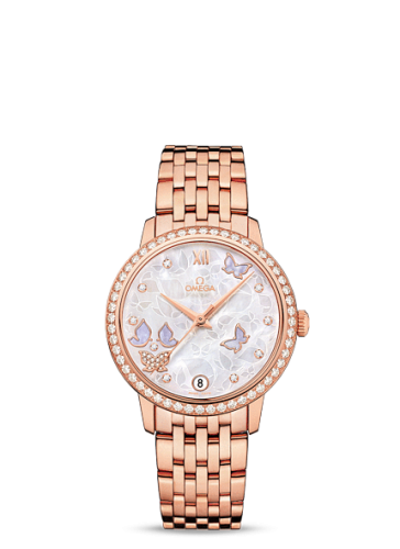 Omega De Ville Prestige Co-Axial 32.7 Red Gold / MOP Butterfly / Diamond / Bracelet